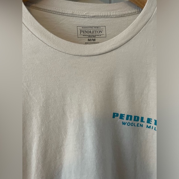 Pendleton Woolen Mills Men's Aztec Graphic Logo Shirt Beige Sz Medium - Picture 2 of 6